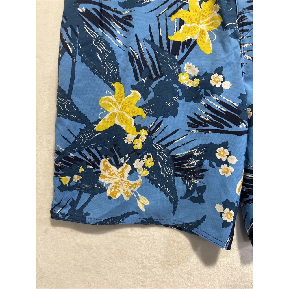 Patagonia Men's 36 Blue Yellow Stretch Planing Board Shorts Tropical Floral Swim - Picture 4 of 15